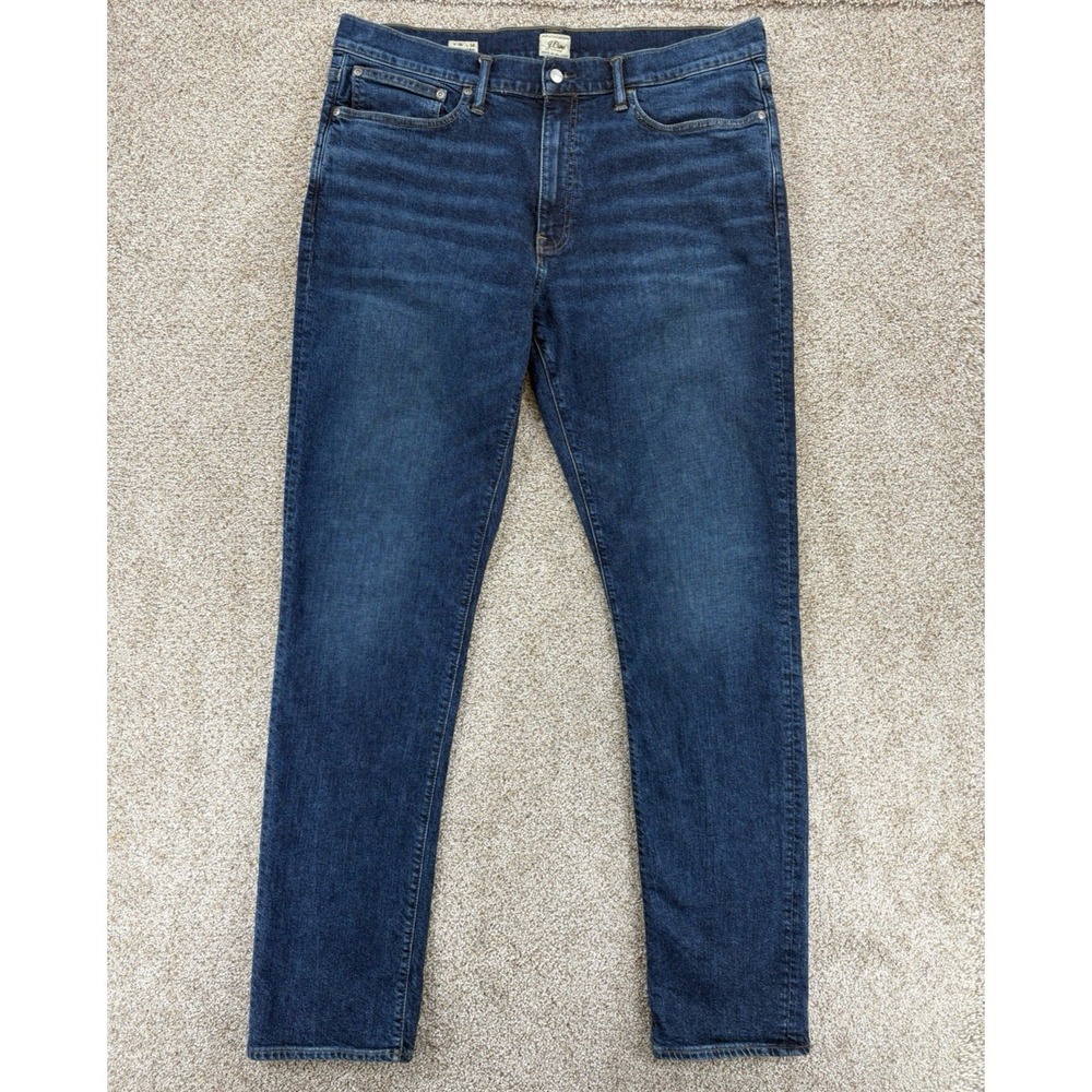 J.Crew 1040 Athletic Tapered Fit Jeans Mens 36x34 Blue 1-Year Wash Stretch Denim